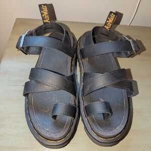 Dr. Martens Black Platform Sandals with Adjustable Straps
